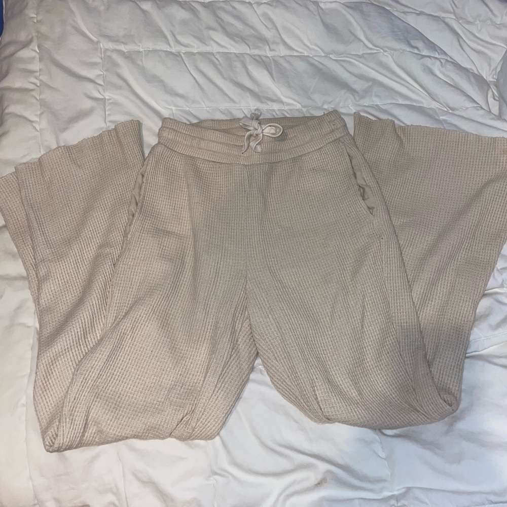 American Eagle Waffle-knit flared lounge pants